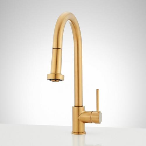 Ridgeway Pull-Down Kitchen Faucet in Brushed Gold