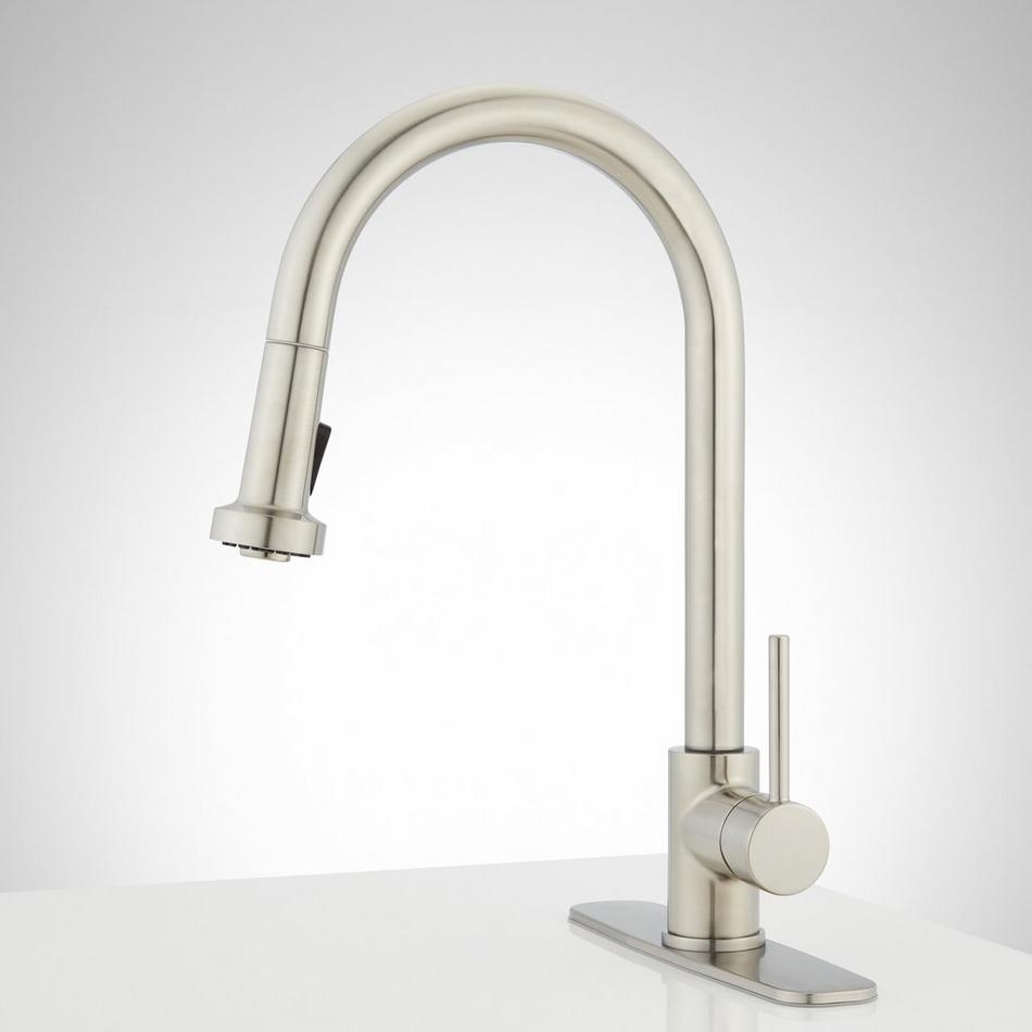 Ridgeway Pull-Down Kitchen Faucet with Deck Plate - Stainless Steel, , large image number 1