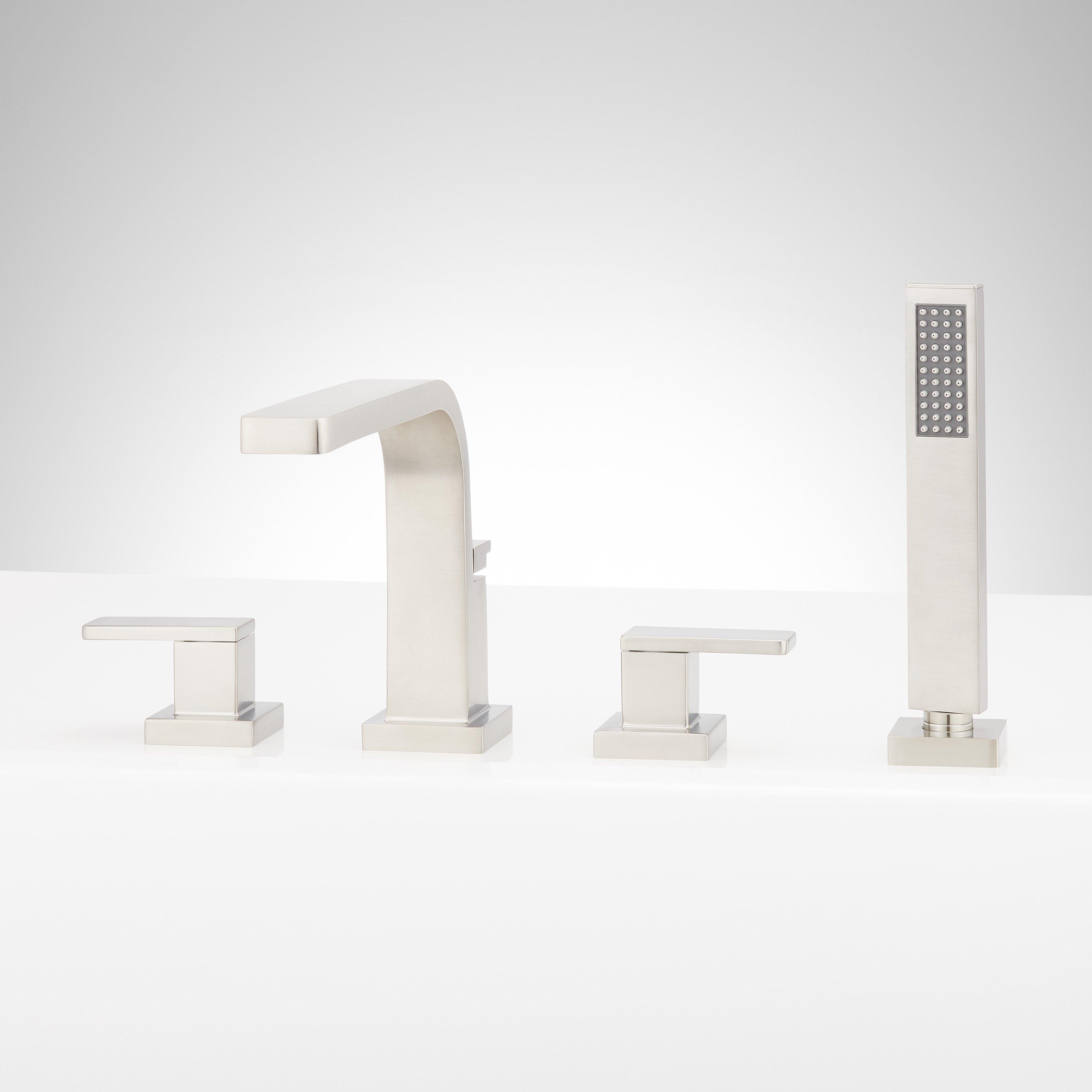 soulwhat HABI ハビ TC Hibiscus 4-Hole Roman Tub Faucet and Hand Shower | Signature Hardware