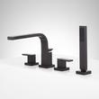 Hibiscus 4-Hole Roman Tub Faucet and Hand Shower - Without Rough-In Valve - Matte Black, , large image number 1