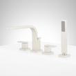Hibiscus 4-Hole Roman Tub Faucet and Hand Shower - With Rough-In Valve - Brushed Nickel, , large image number 1