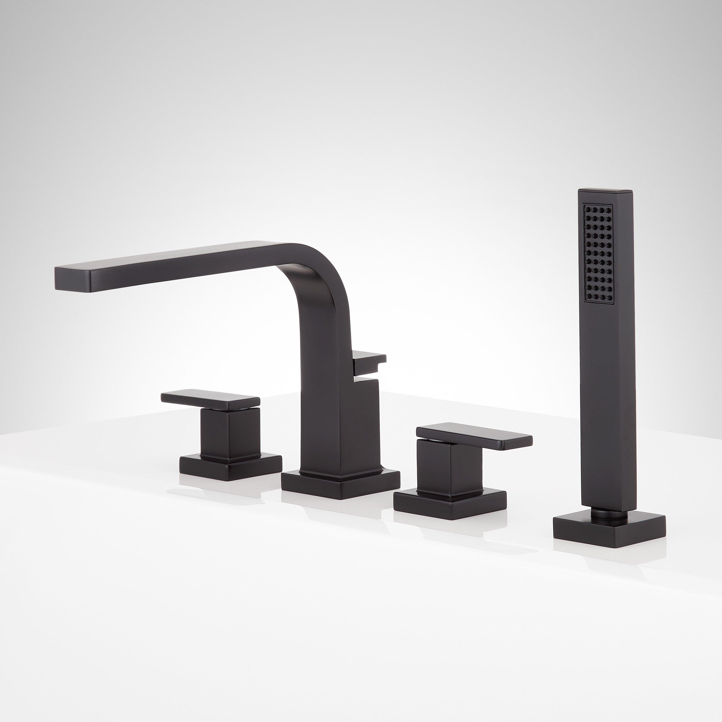 Hibiscus 4-Hole Roman Tub Faucet and Hand Shower | Signature Hardware
