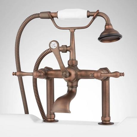 Deck-Mount Telephone Faucet - Lever Handles - 6" Deck Couplers - Oil Rubbed Bronze