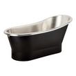 70" Thaine Antique Black Copper Slipper Pedestal Tub - Nickel Interior, , large image number 1