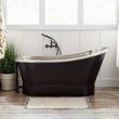 70" Thaine Antique Black Copper Slipper Pedestal Tub - Nickel Interior, , large image number 0