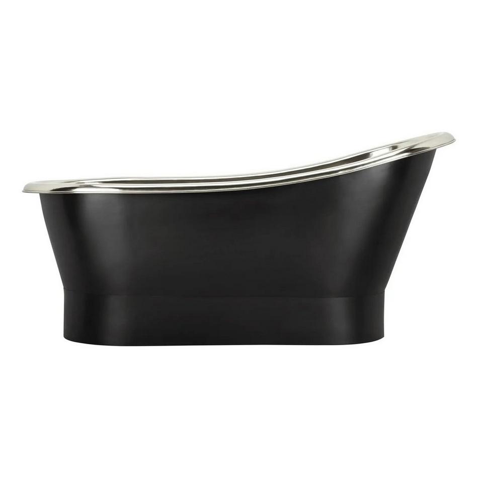 70" Thaine Antique Black Copper Slipper Pedestal Tub - Nickel Interior, , large image number 2