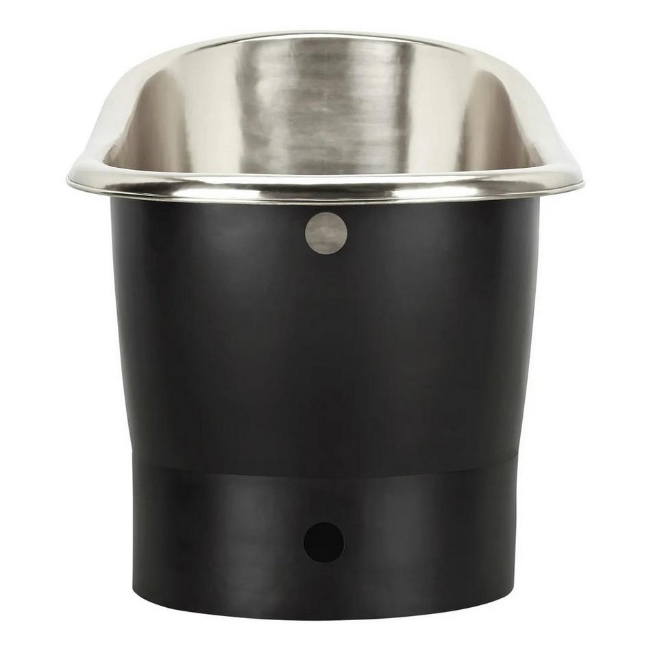 70" Thaine Antique Black Copper Slipper Pedestal Tub - Nickel Interior, , large image number 3