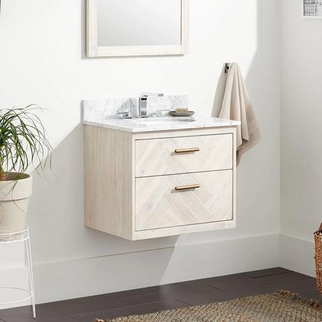 24" Frey Wall-Mount Vanity for Undermount Sink - Whitewash