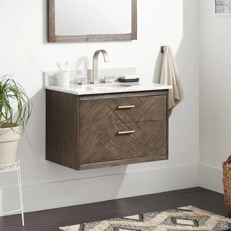 30" Frey Wall-Mount Vanity for Undermount Sink - Gray Wash