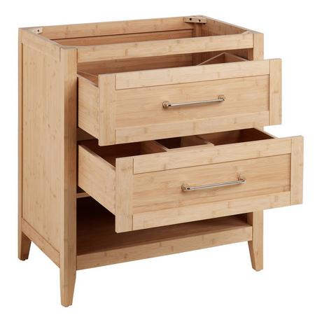 30" Burfield Bamboo Vanity for Undermount Sink - Natural Bamboo