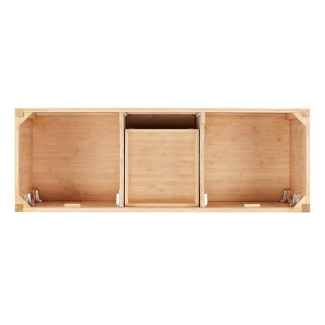 60" Burfield Bamboo Double Vanity - Natural Bamboo - Vanity Cabinet Only
