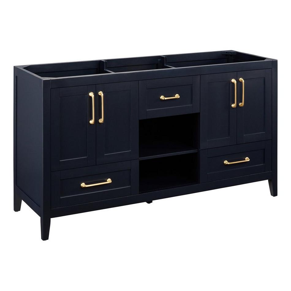 60" Burfield Double Vanity for Undermount Sinks - Midnight Navy Blue, , large image number 3