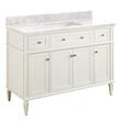 48" Elmdale Vanity for Rect Undermnt Sink - White - Carrara Marble No Hole - Sink, , large image number 0