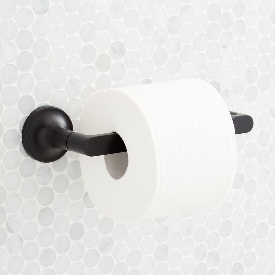 Signature Hardware Cooper Toilet Paper Holder with Shelf Chrome