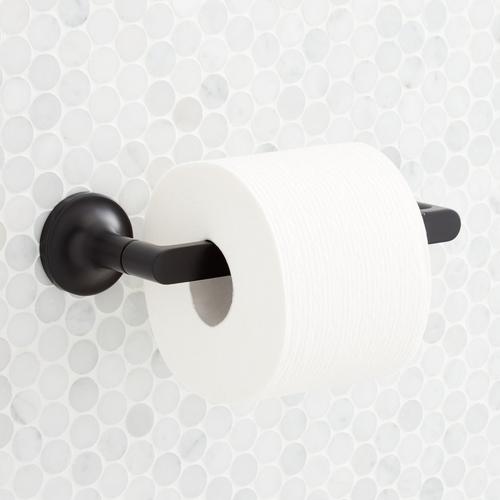 Lentz Toilet Paper Holder in Matte Black