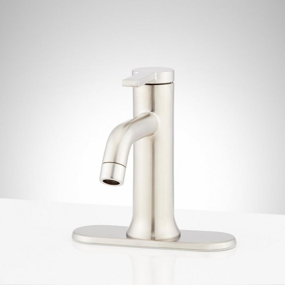 Lentz Single-Hole Bathroom Faucet with Deck Plate, , large image number 3