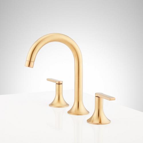 Lentz Widespread Bathroom Faucet in Brushed Gold