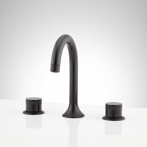 Lentz Widespread Bathroom Faucet - Knob Handles in Matte Black