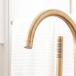 Lentz Freestanding Tub Faucet with Rough-In Valve with Stops - Lever Handle - Brushed Gold, , large image number 3