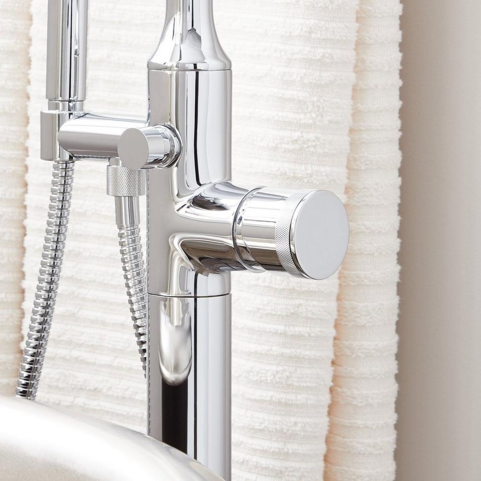 Lentz Freestanding Tub Faucet with Rough-In Valve with Stops - Knob Handle - Chrome, , large image number 4
