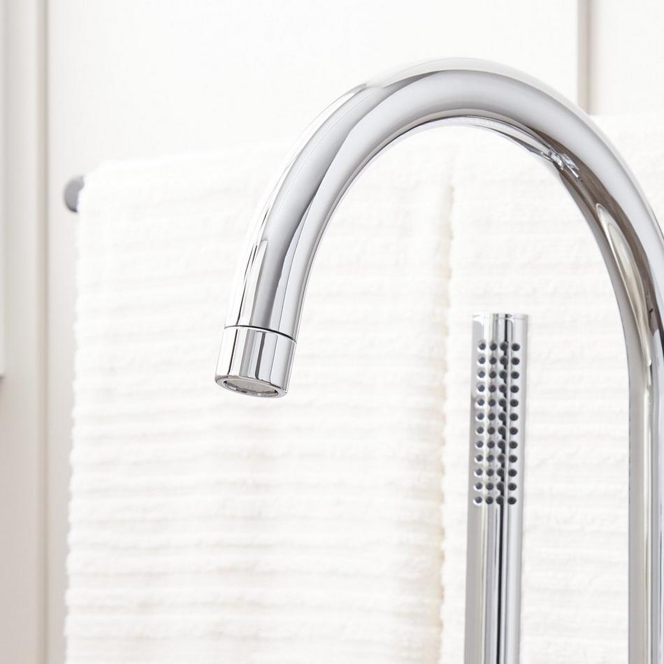 Lentz Freestanding Tub Faucet with Rough-In Valve with Stops - Knob Handle - Chrome, , large image number 3