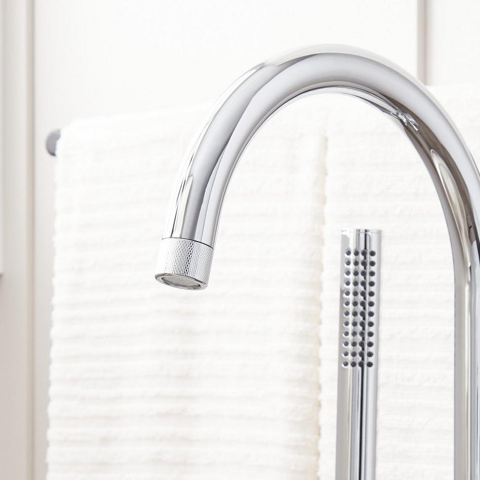 Lentz Freestanding Tub Faucet with Rough-In Valve with Stops - Knob Handle - Chrome, , large image number 2