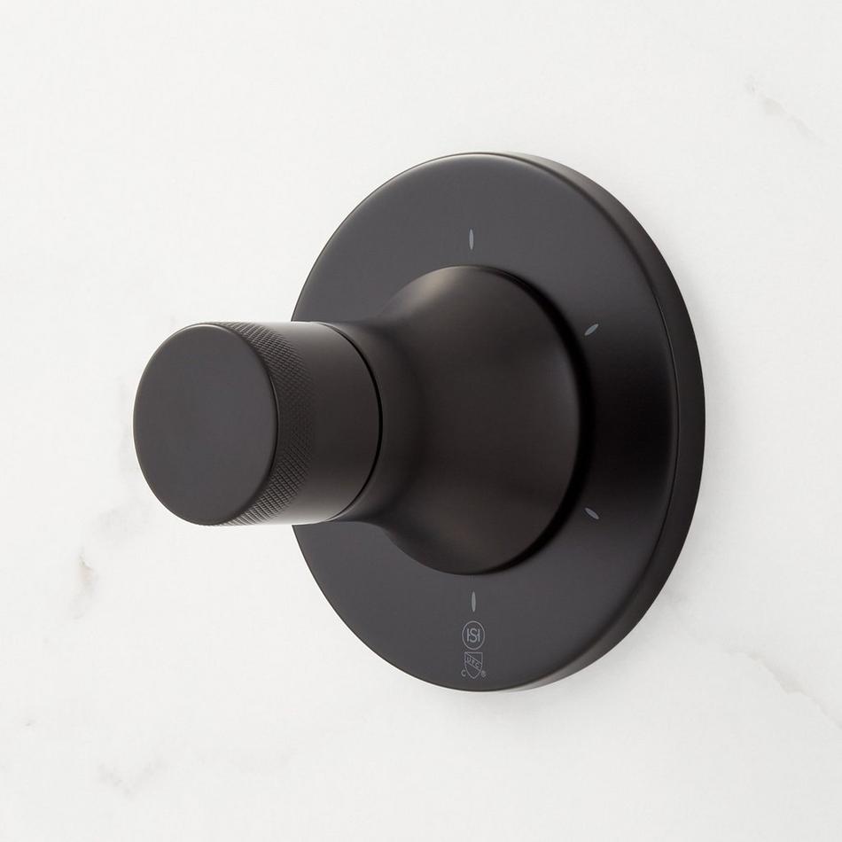 Lentz In-Wall Shower Diverter Trim with 3/4" Valve - Knob Handle - Matte Black, , large image number 0