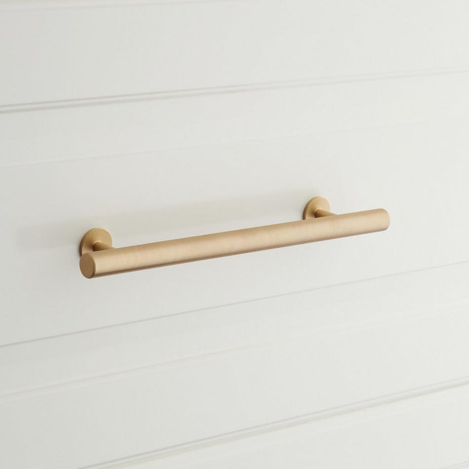 6" Diehl Adjustable Round Brass Drawer Pull - Satin Brass, , large image number 0