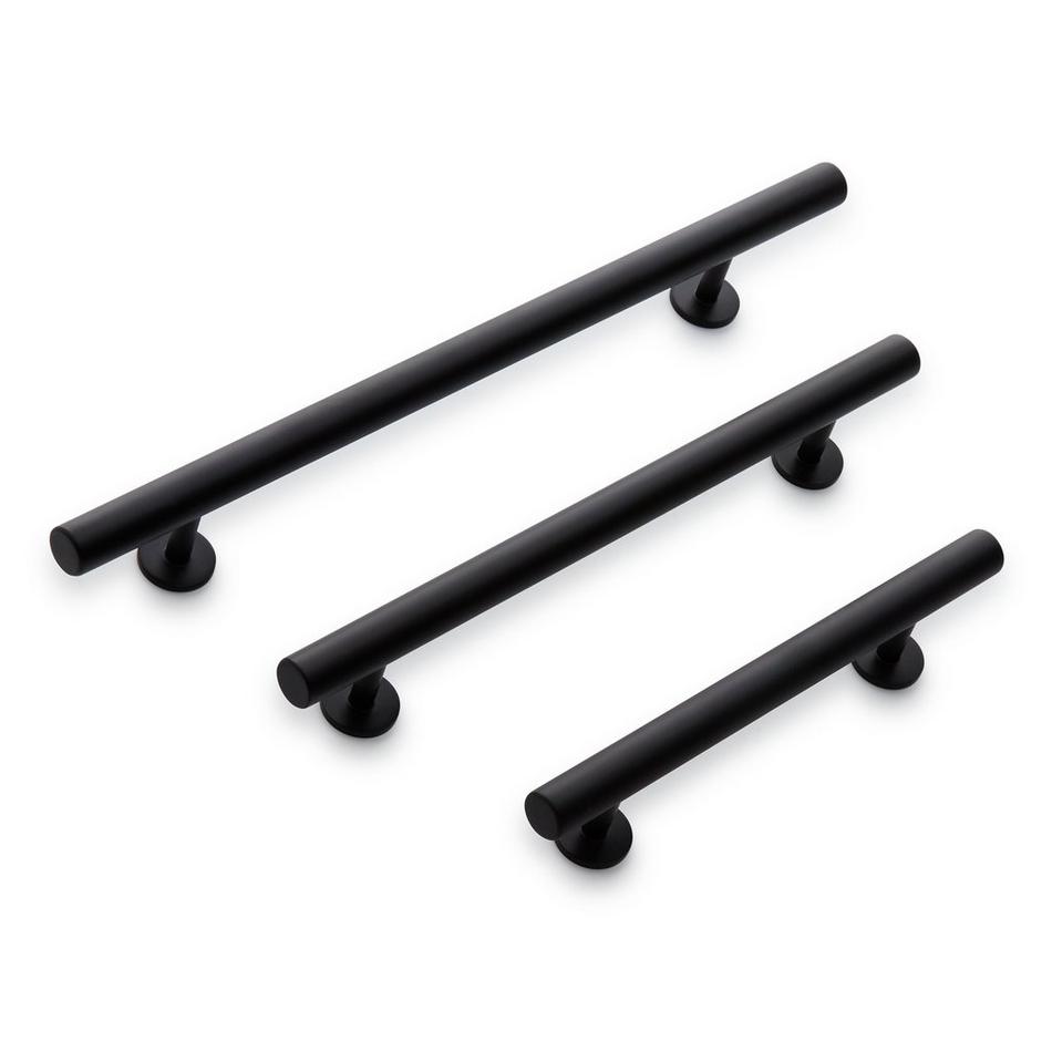 6" Diehl Adjustable Round Brass Drawer Pull - Satin Black, , large image number 2