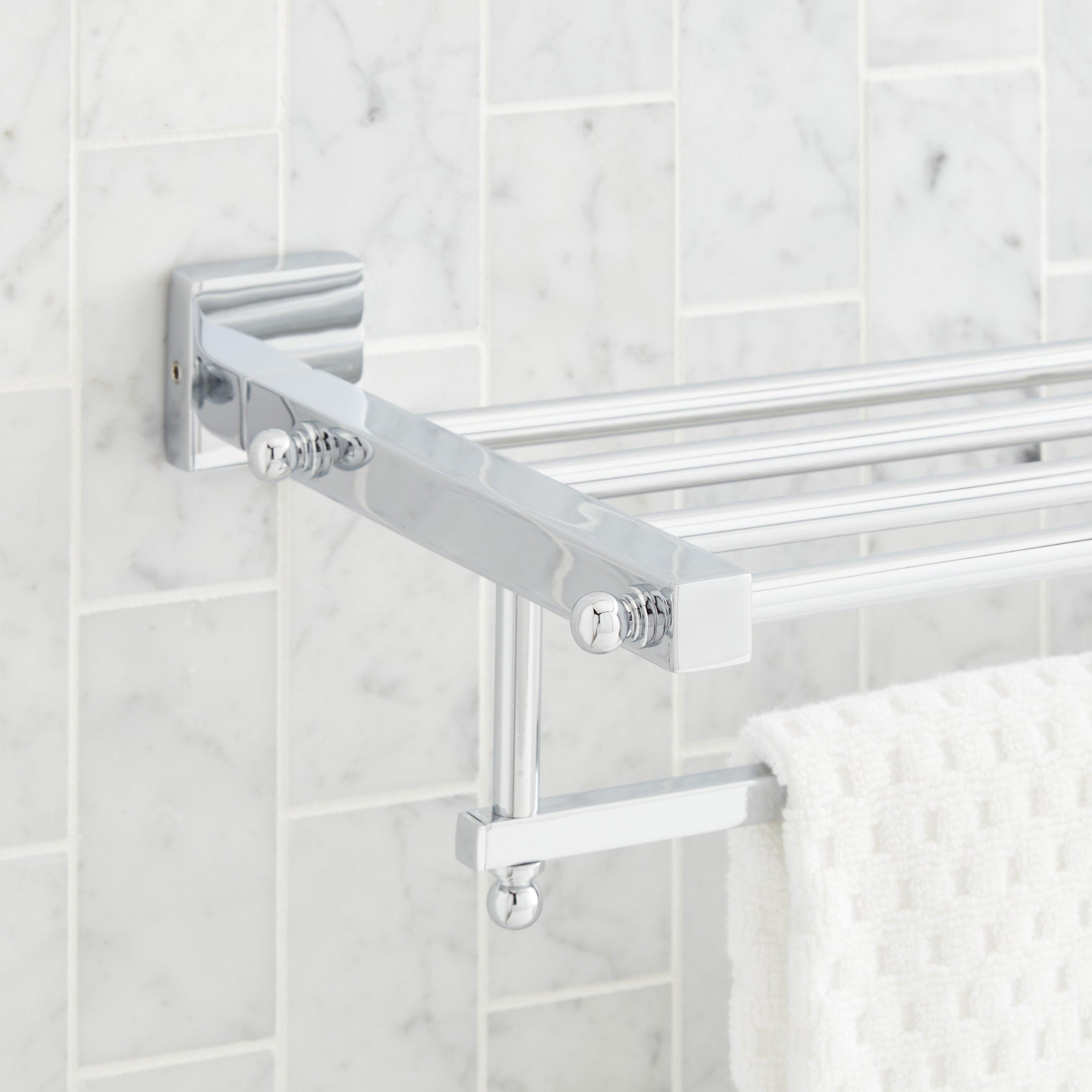 Corner bathroom towel discount rack