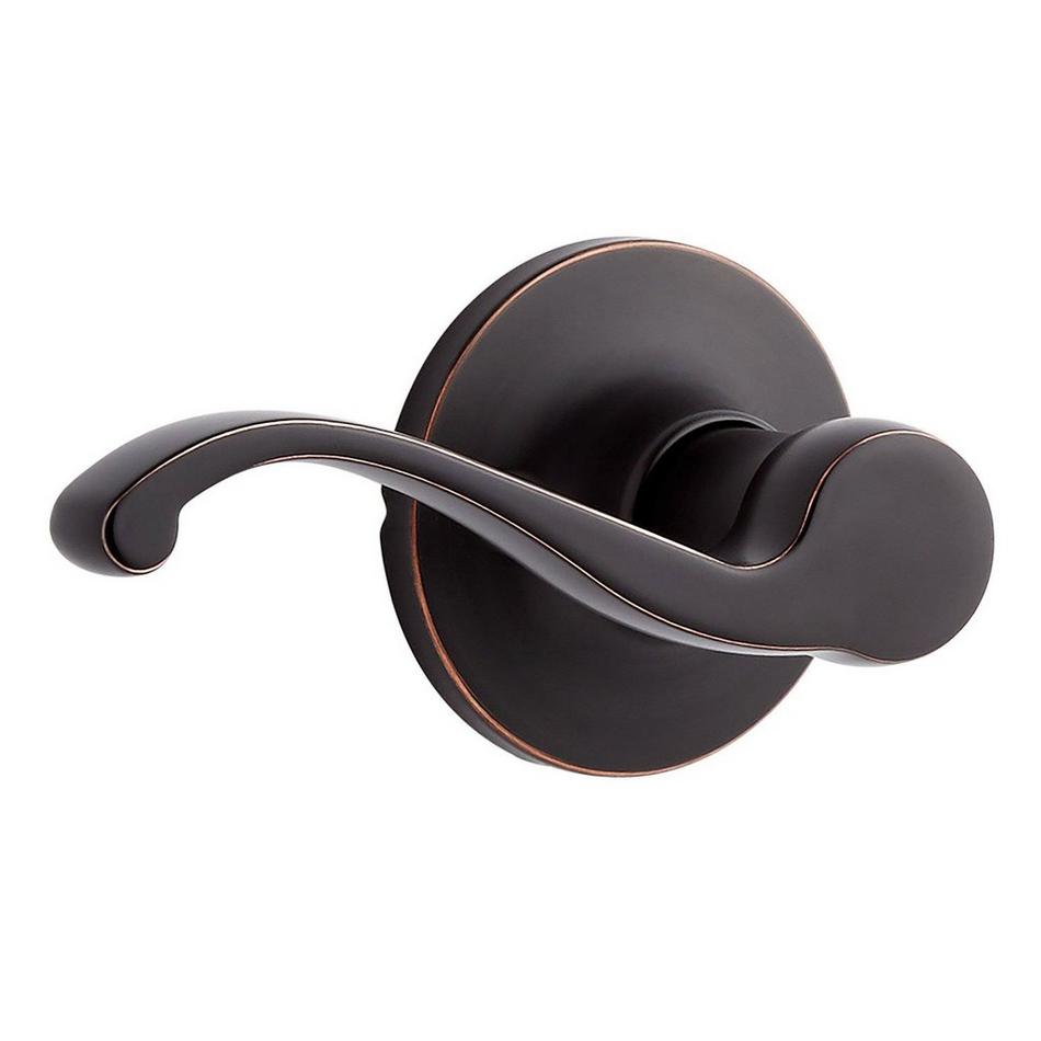 Sedalia Dummy Door Handle - Round Rosette - Scroll Lever Handle - Left Hand - Oil Rubbed Bronze, , large image number 0