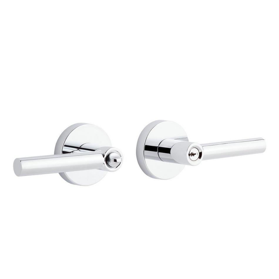 Ewing Entrance Set - Round Rosette - Round Rod Lever Handle - Chrome, , large image number 0