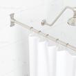 Straight Solid Brass Shower Curtain Rod, , large image number 1