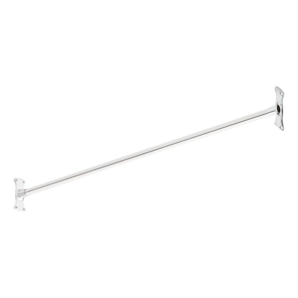 48" Straight Solid Brass Shower Rod  - Chrome, , large image number 1