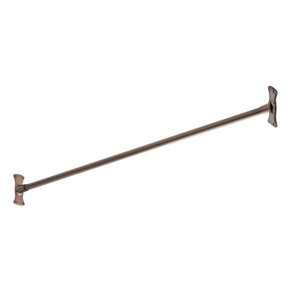 48" Straight Solid Brass Shower Rod  - Oil Rubbed Bronze, , large image number 1
