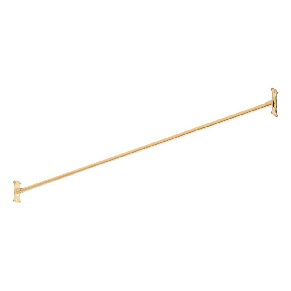 60" Straight Solid Brass Shower Rod  - Brushed Gold, , large image number 1