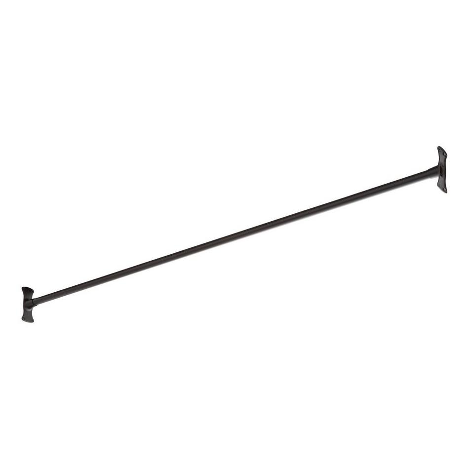 66" Straight Solid Brass Shower Rod  - Matte Black, , large image number 1