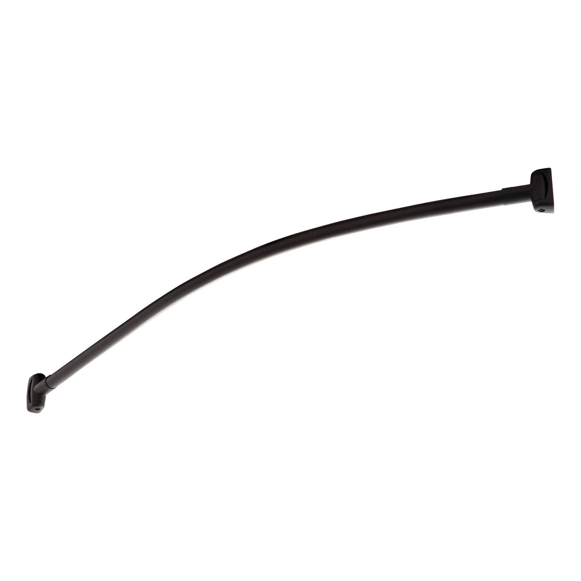 48" Curved Solid Brass Shower Rod Matte Black Signature Hardware