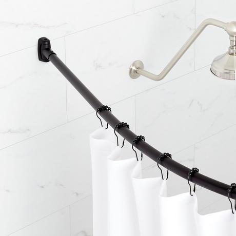Curved Solid Brass Shower Curtain Rod