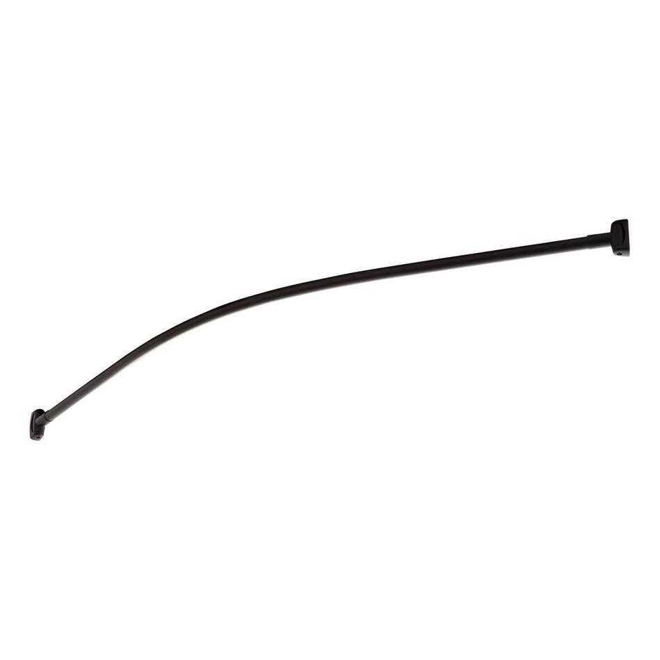 60" Curved Solid Brass Shower Rod - Matte Black, , large image number 1