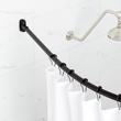 66" Curved Solid Brass Shower Rod - Matte Black, , large image number 0