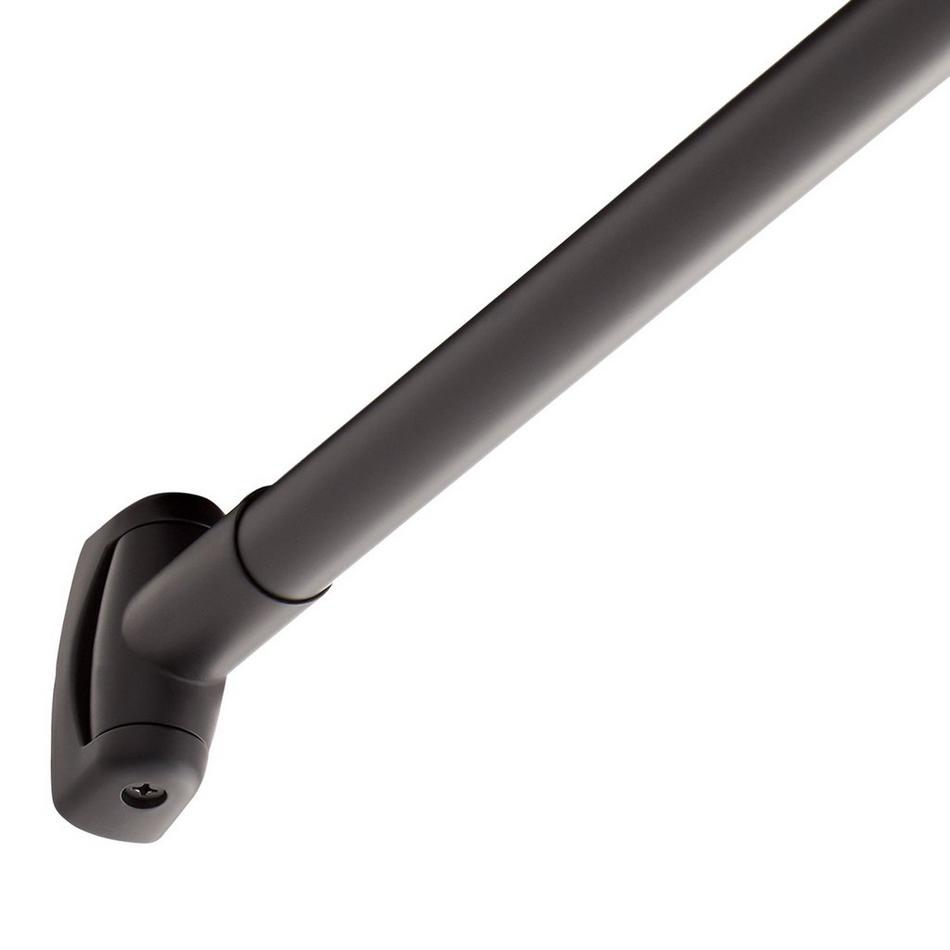 66" Curved Solid Brass Shower Rod - Matte Black, , large image number 2