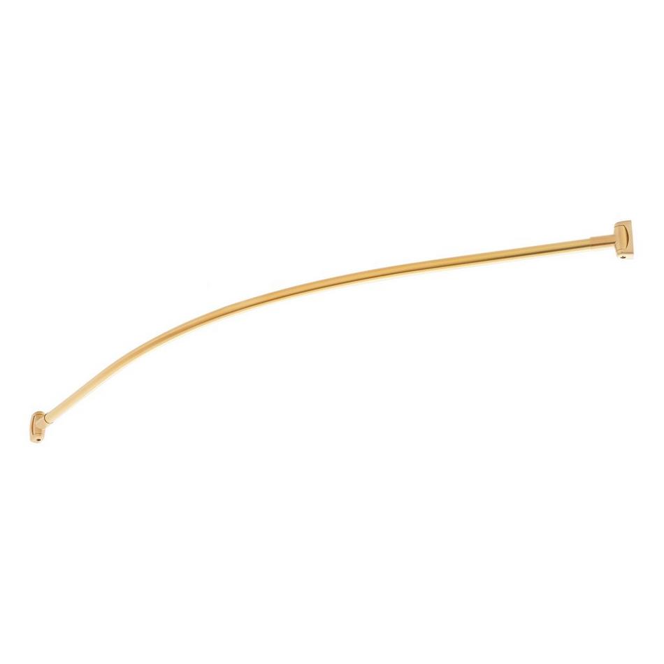 72" Curved Solid Brass Shower Rod - Brushed Gold, , large image number 1