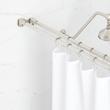 Straight Double Solid Brass Shower Curtain Rod, , large image number 0