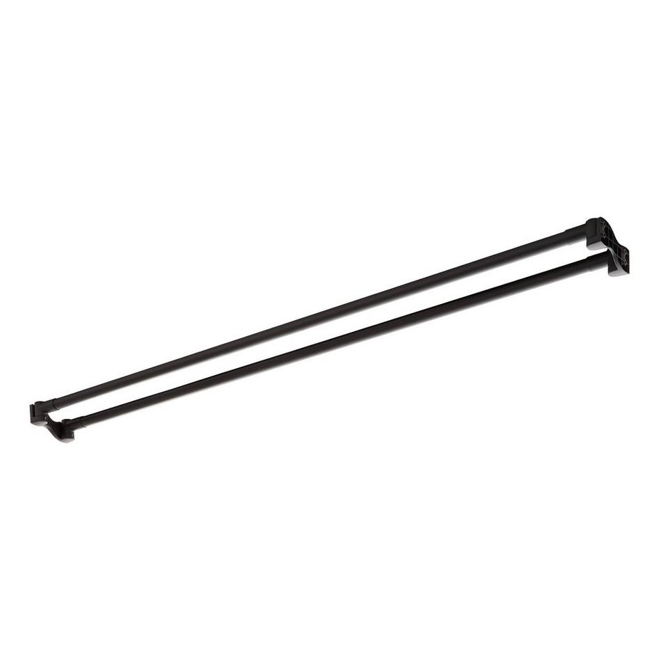 60" Straight Double Solid Brass Shower Curtain Rod - Matte Black, , large image number 1