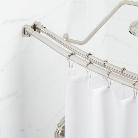 Curved Double Solid Brass Shower Curtain Rod