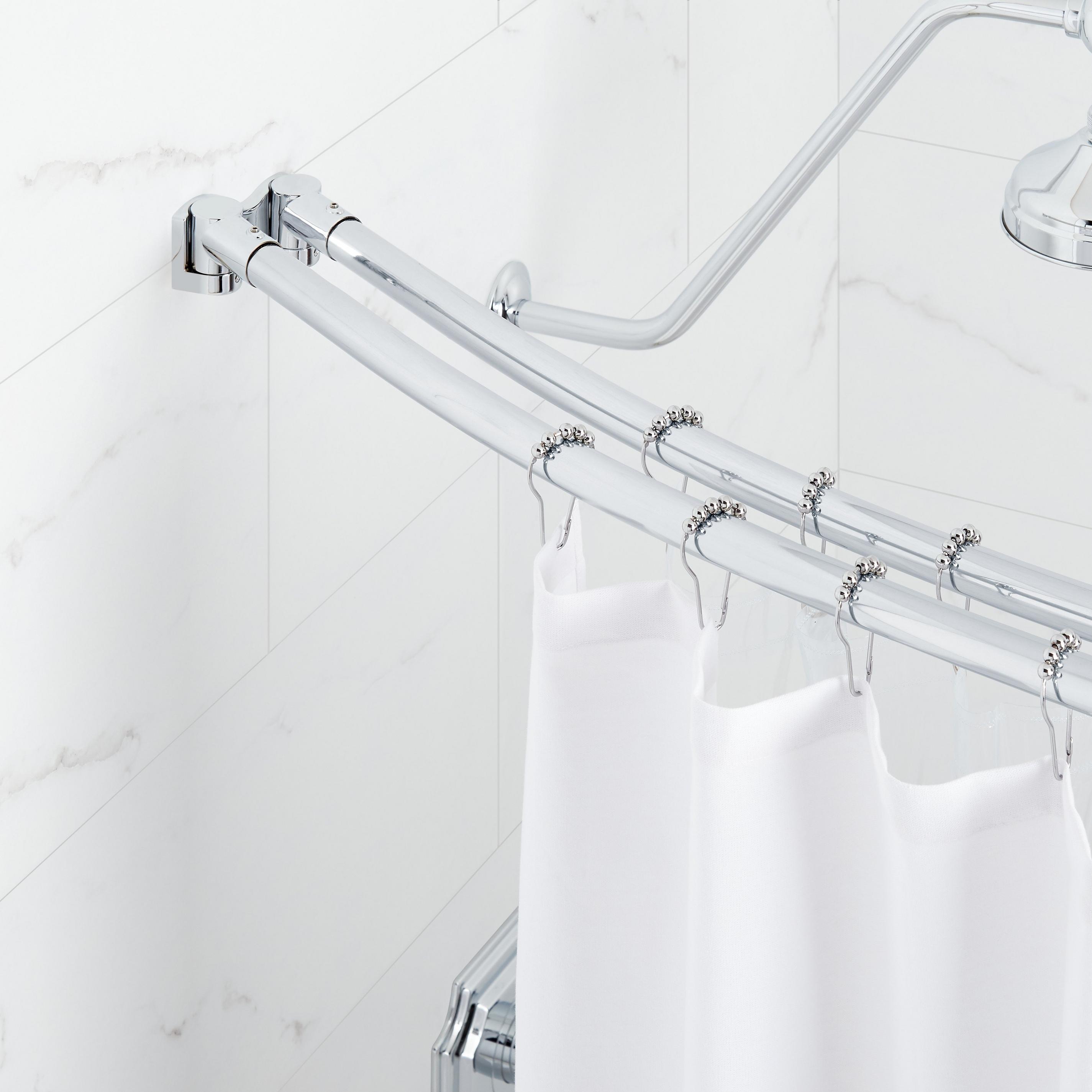 Curved Double Solid Brass Shower Curtain Rod | Signature Hardware