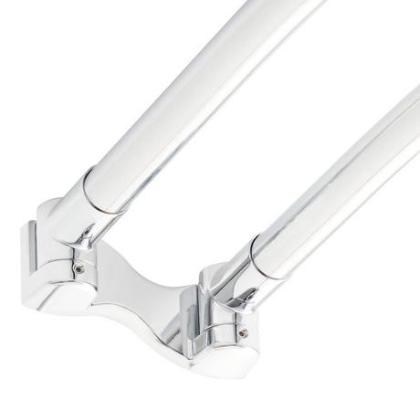 Curved Double Solid Brass Shower Curtain Rod