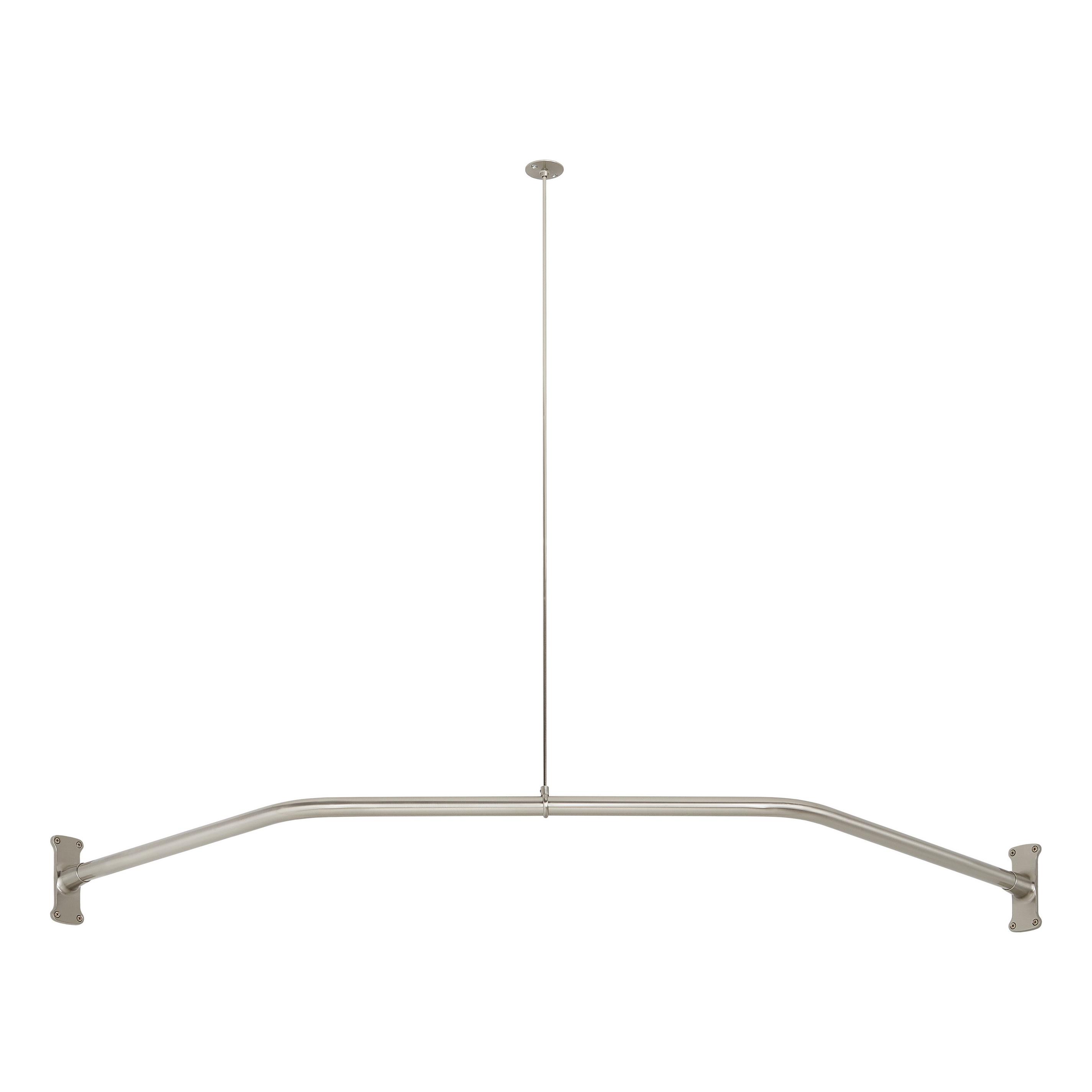 Shower Rod Base Neo-Angle Solid Brass Shower Rod and Ceiling Support | Signature Hardware