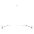 18-1/2" x 26" x 18-1/2" Neo Angle Solid Brass Shower Rod and Ceiling Support - Chrome, , large image number 1